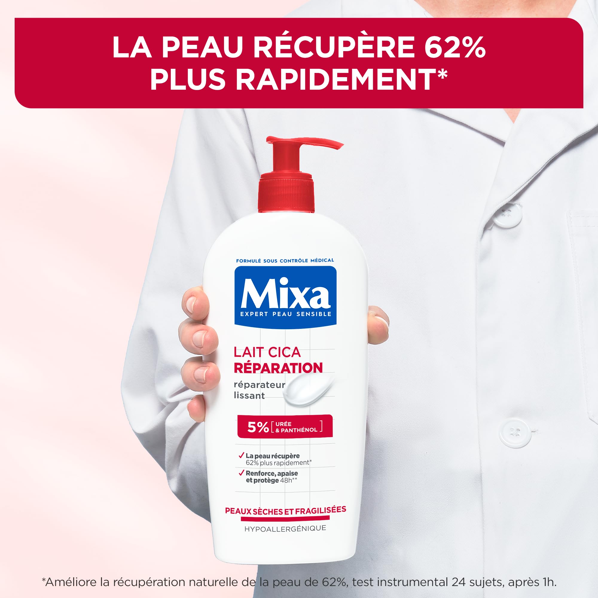 Mixa Ekspert Skóra wrażliwa - Naprawa Mleka Cica - Długotrwała naprawa - Skóra sucha i szorstka - Hipoalergiczna - 400 ml