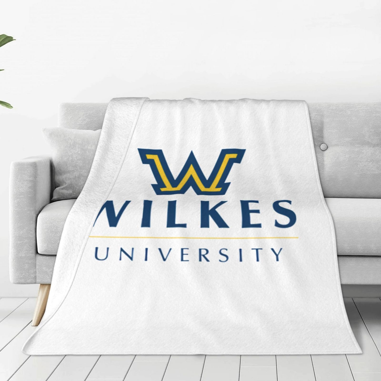 XRPUONG Wilkes University Logo Fleece Blanket, Very Soft Microfiber Flannel Blanket for Couch Warm and Cozy for All Seasons