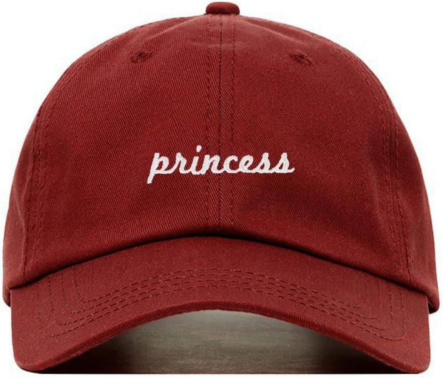 Princess Baseball Hat, Embroidered Dad Cap, Unstructured Soft Cotton, Adjustable Strap Back (Multiple Colors)