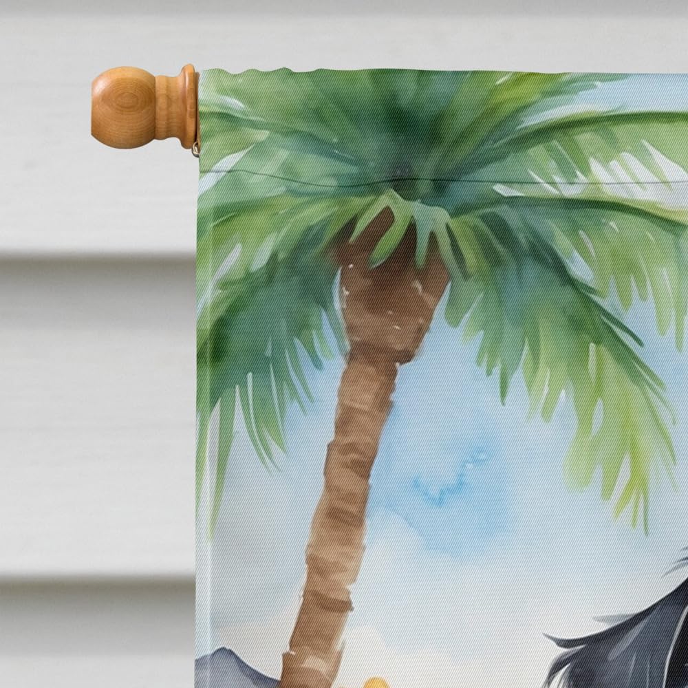 Caroline's Treasures DAC6345CHF Affenpinscher Luau House Flag Large Porch Sleeve Pole Decorative Outside Yard Banner Artwork Wall Hanging, Polyester, House Size, Multicolor