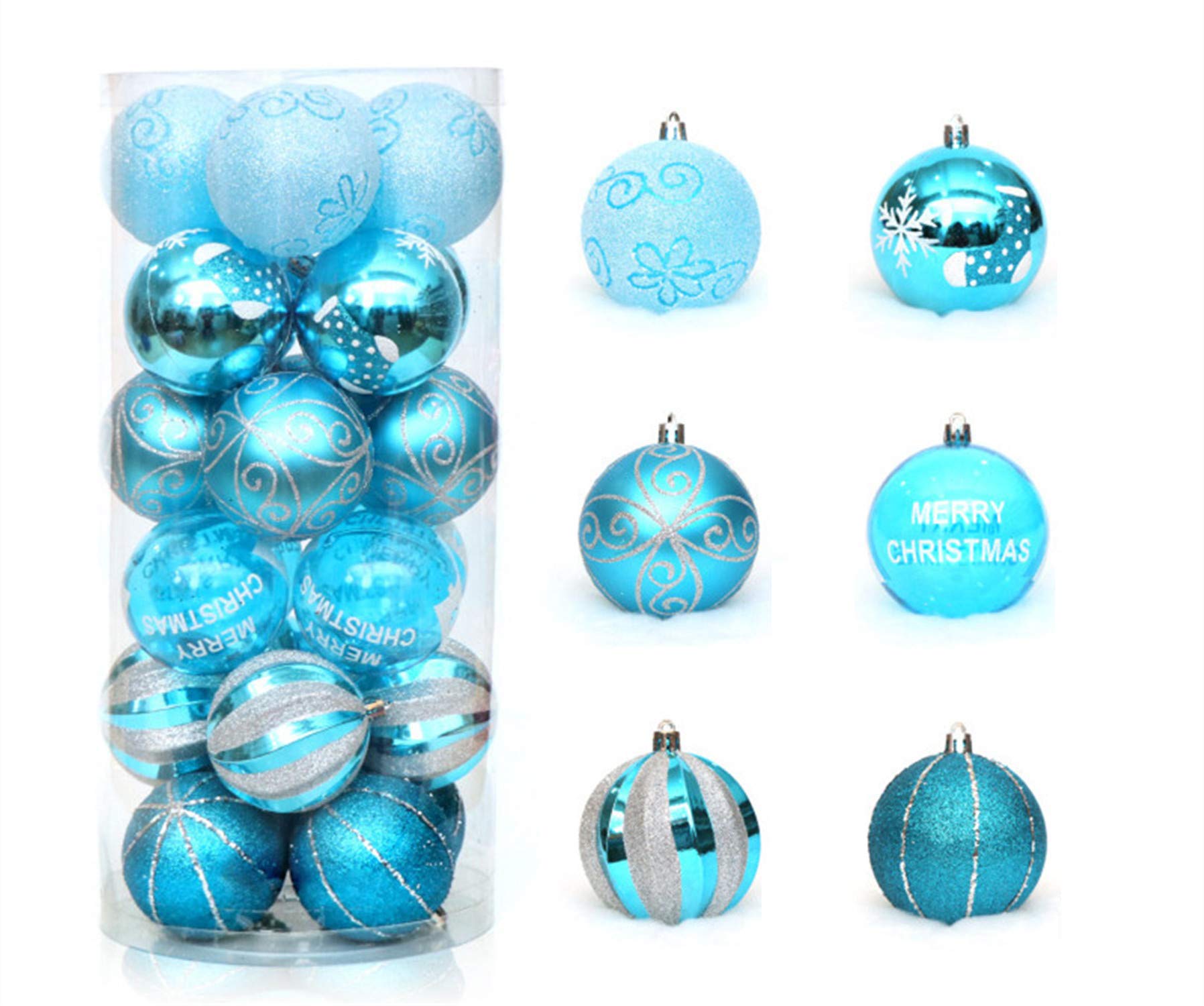 Ulalaza 60mm/2.36" Xmas Tree Balls Small Shatterproof Hanging Ball Christmas Decorations