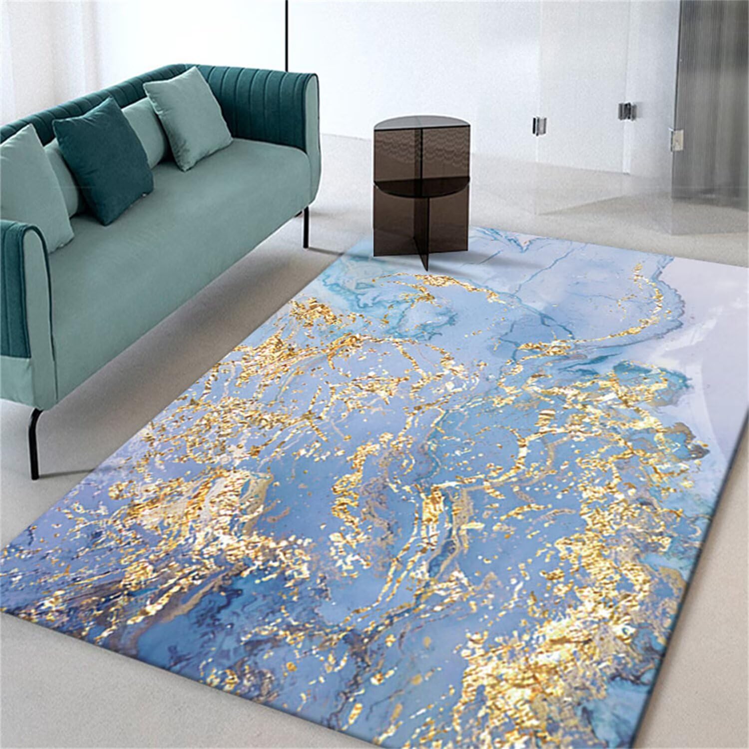 Tapis pour chien grand tapis enfants confort bleu jaune