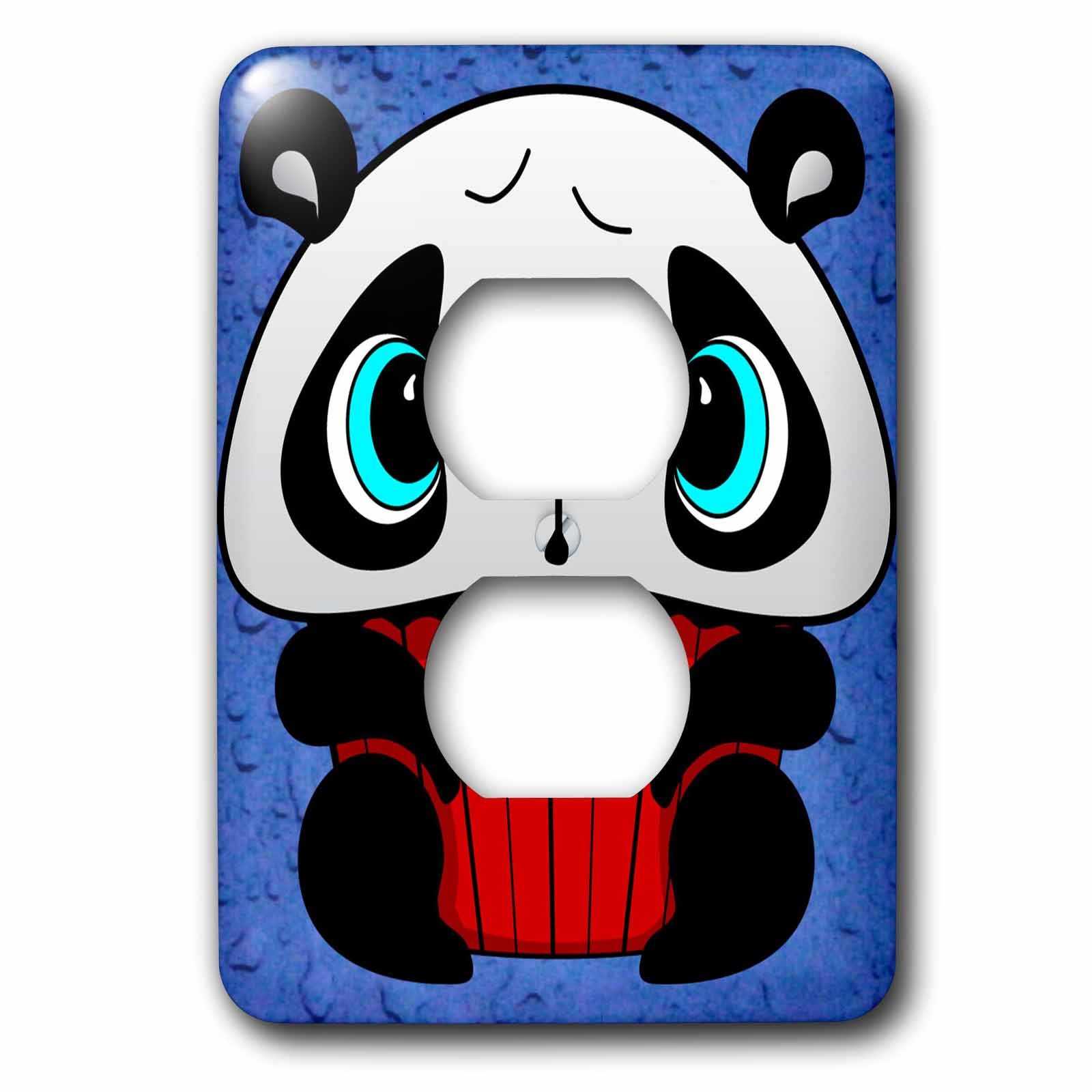 Interruptor de oso panda 3dRose LSP 167072 6 tapa decorativa para luces de pared