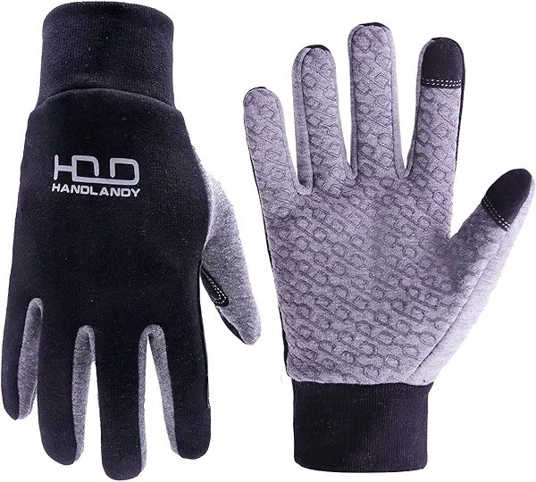 HANDLANDY Winter Gloves for Men & Women Touch Screen Warm Gloves, Upgraded Anti- Slip Thermal Running Gloves