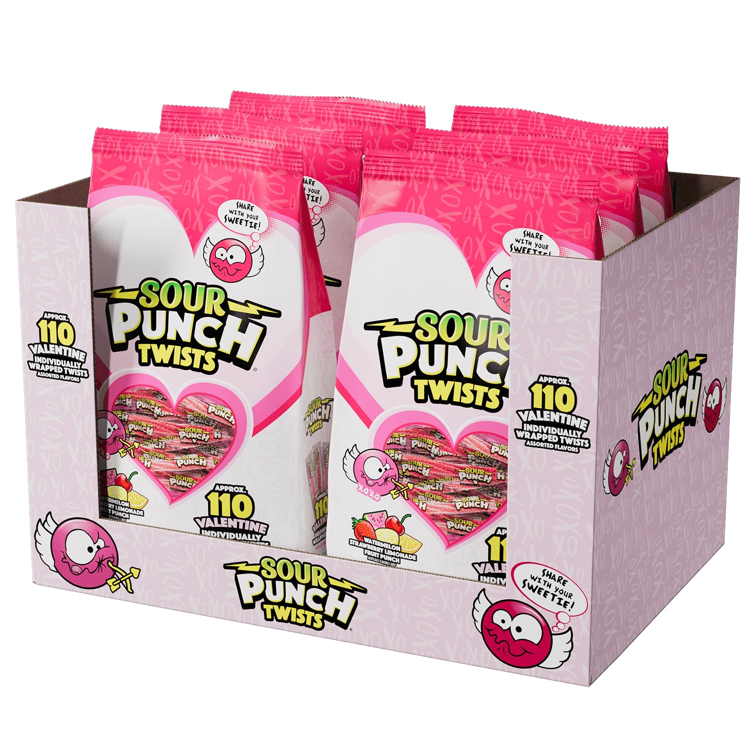 Amazon.com : Sour Punch Valentines Gussetted Bag Individually
