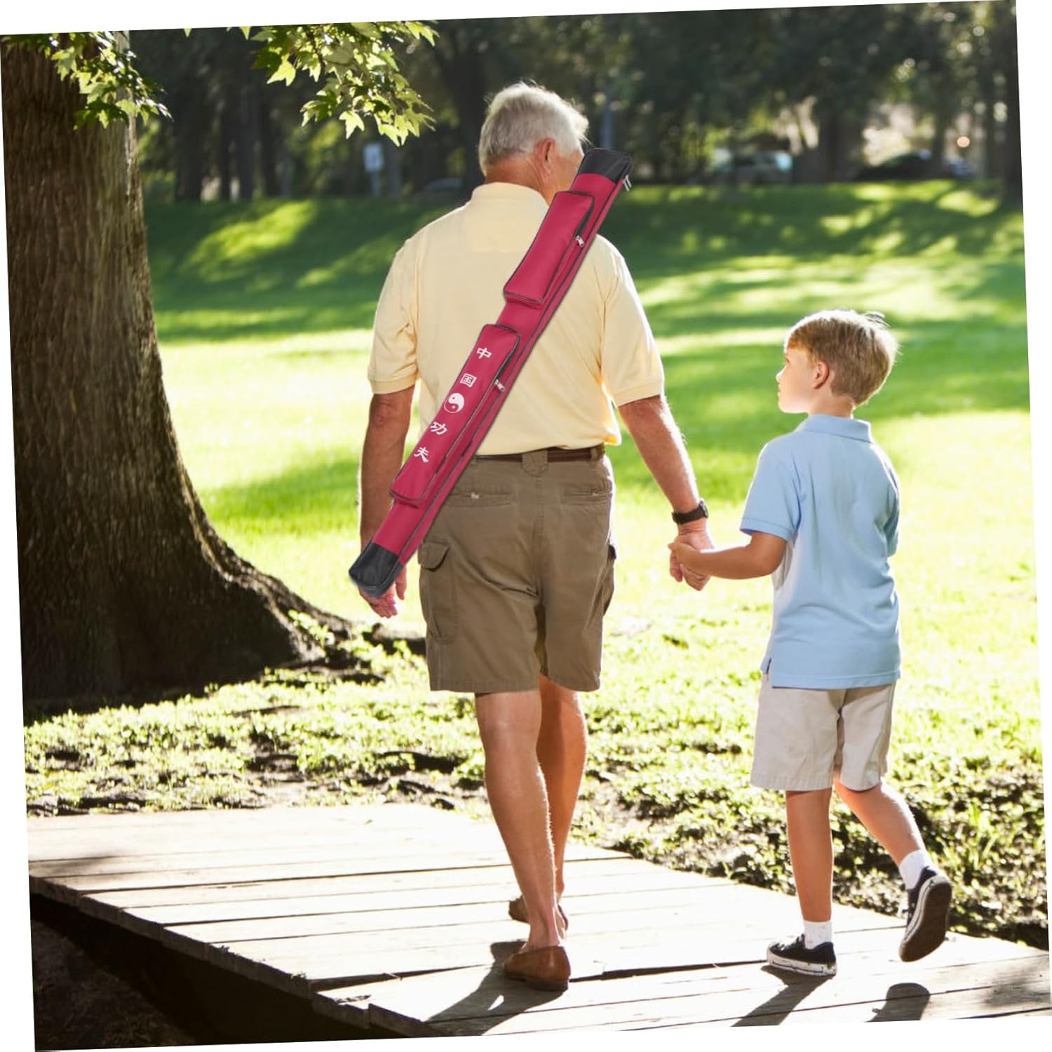 SUPVOX Thick Canvas Sword Bag Waterproof Long Storage Sleeve for Tai Chi and Martial Arts Single Layer Design Red Suitable for Sword Carrying and Protection