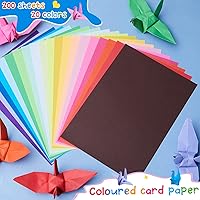 Vista 2 de Henoyso 200 hojas de papel de construcción a granel de colores surtidos de 9 x 12 pulgadas, papel de manualidades para niños, 100 días de escuela