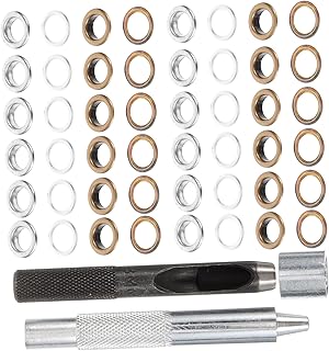 SEWACC 100 Peças Ilhós De Sapato Bolsa Ilhós Ferramenta De Botão De Pressão Ilhós De Borracha Kit De Ferramentas De Ilhó Kit De Ferramentas De Ilhó Kit De Reparo De Ilhós Ilhós De Metal