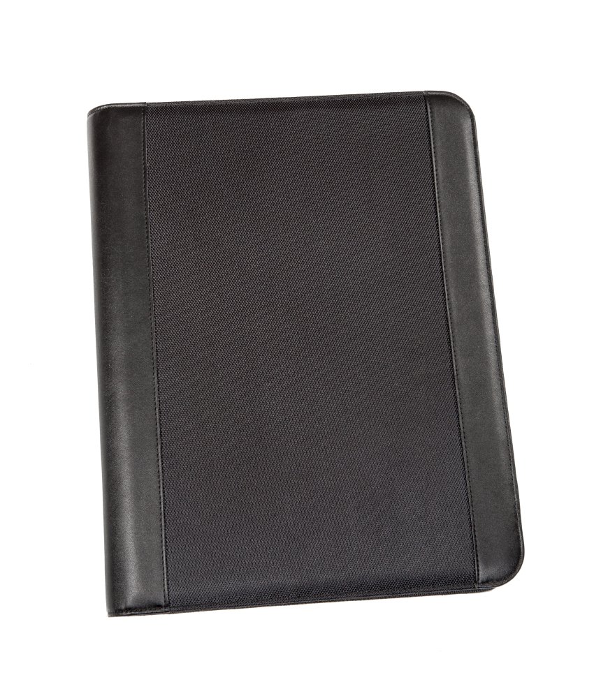 Cartella Portablocco A4 Frankfurt, Quaderno Ad Anelli Estraibile, Finta Pelle Nylon Nero