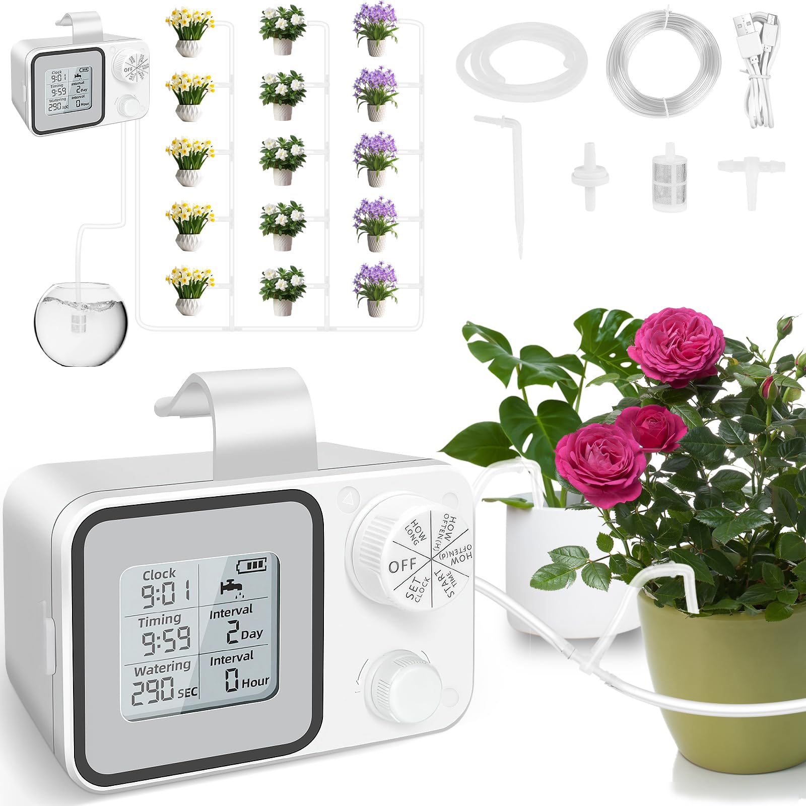 Amazon.co.jp: [starrycoo]自動散水機 家庭用 自動水やり器 動植物給水