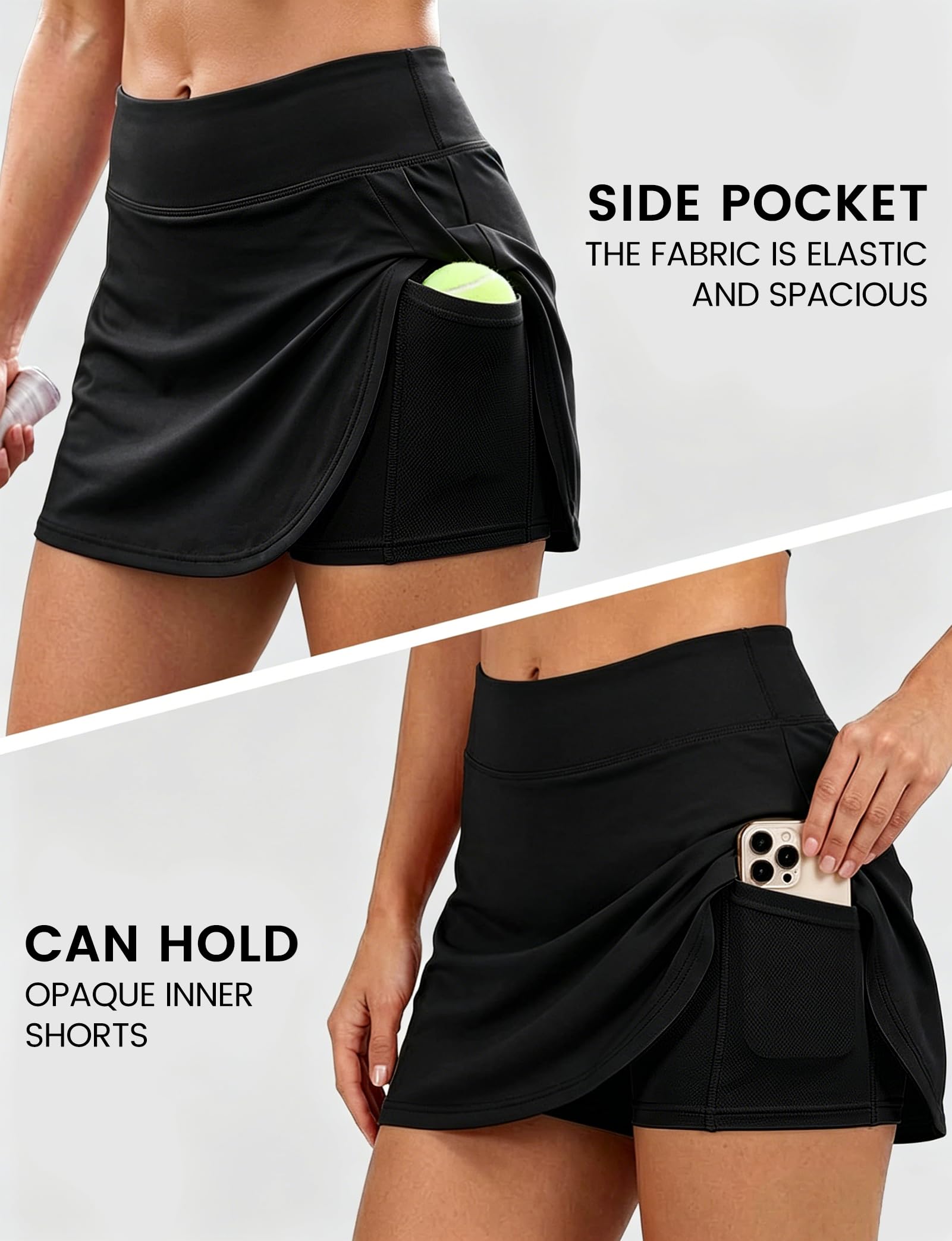 Buauty Jupes de tennis pour femmes - Jupe-short athlétique de golf