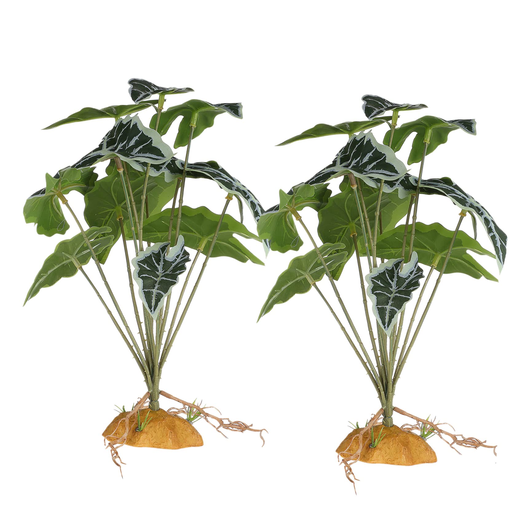 Angoily 4piezas Plantas Artificiales De Simulación para Reptiles y Acuarios Decoraciones De Terrario Base Estable De Adornos Naturales para Peceras y Terrarios