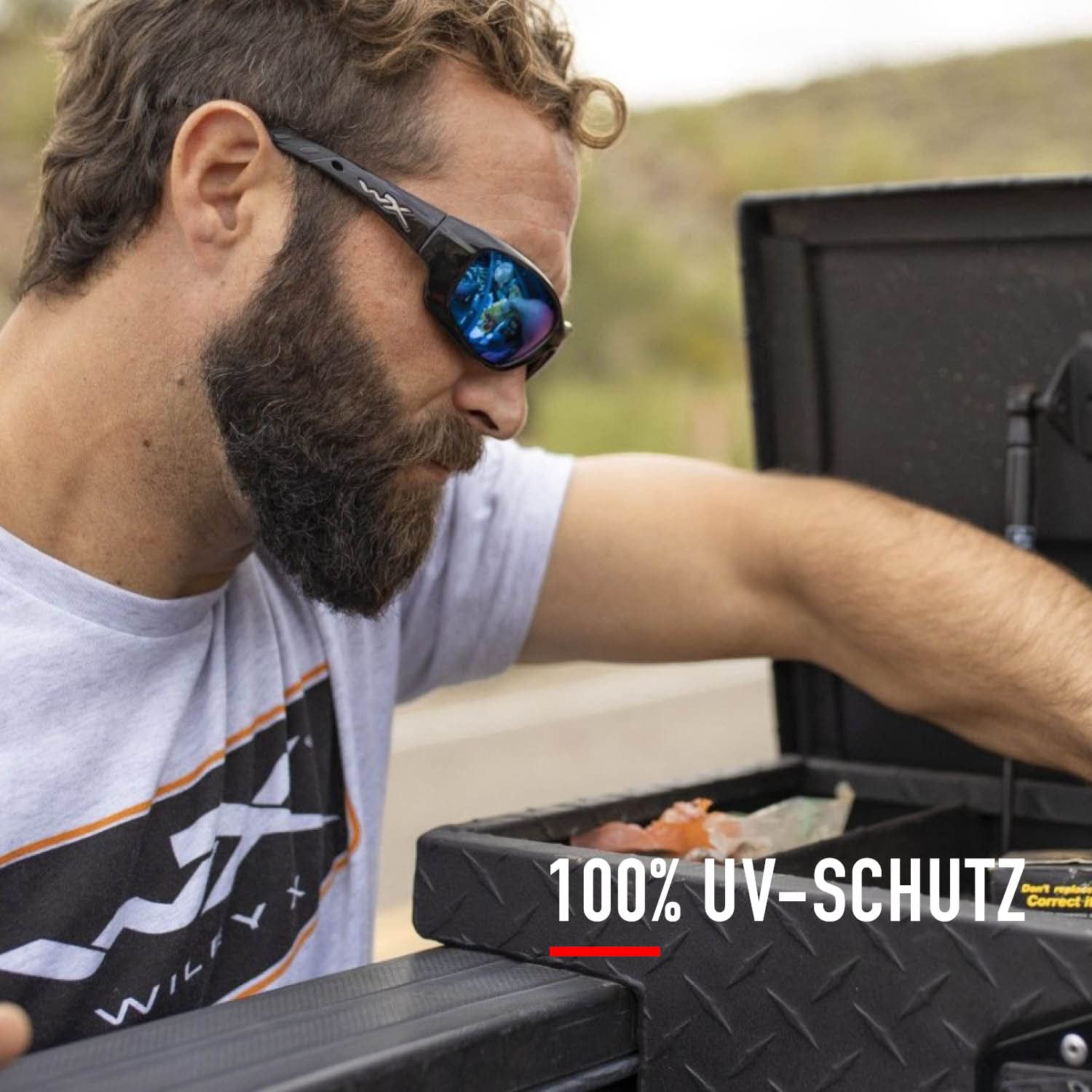 Wiley X │ WX Gravity | Sonnenbrille Herren │ Polarisierte Sonnenbrillen │ Ideal für Sport Outdoor Fahrradbrille Fahrt Laufbrille Fischen Wandern │ Sonnenbrille Verspiegelt │ 100% UVA/UVB-Schutz
