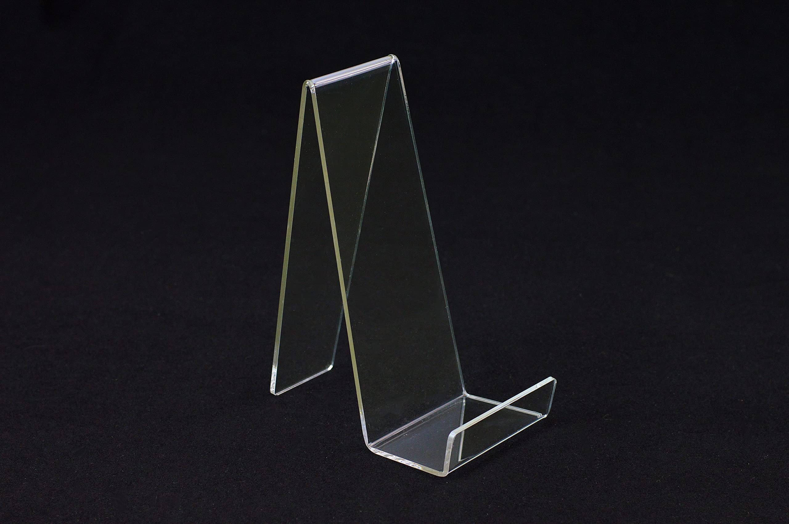 5 x Clear Acrylic Medium Narrow Book Display Stand Product Holder Easel, with Lip 200mm High x 90mm Wide - PDS8275 Clear
