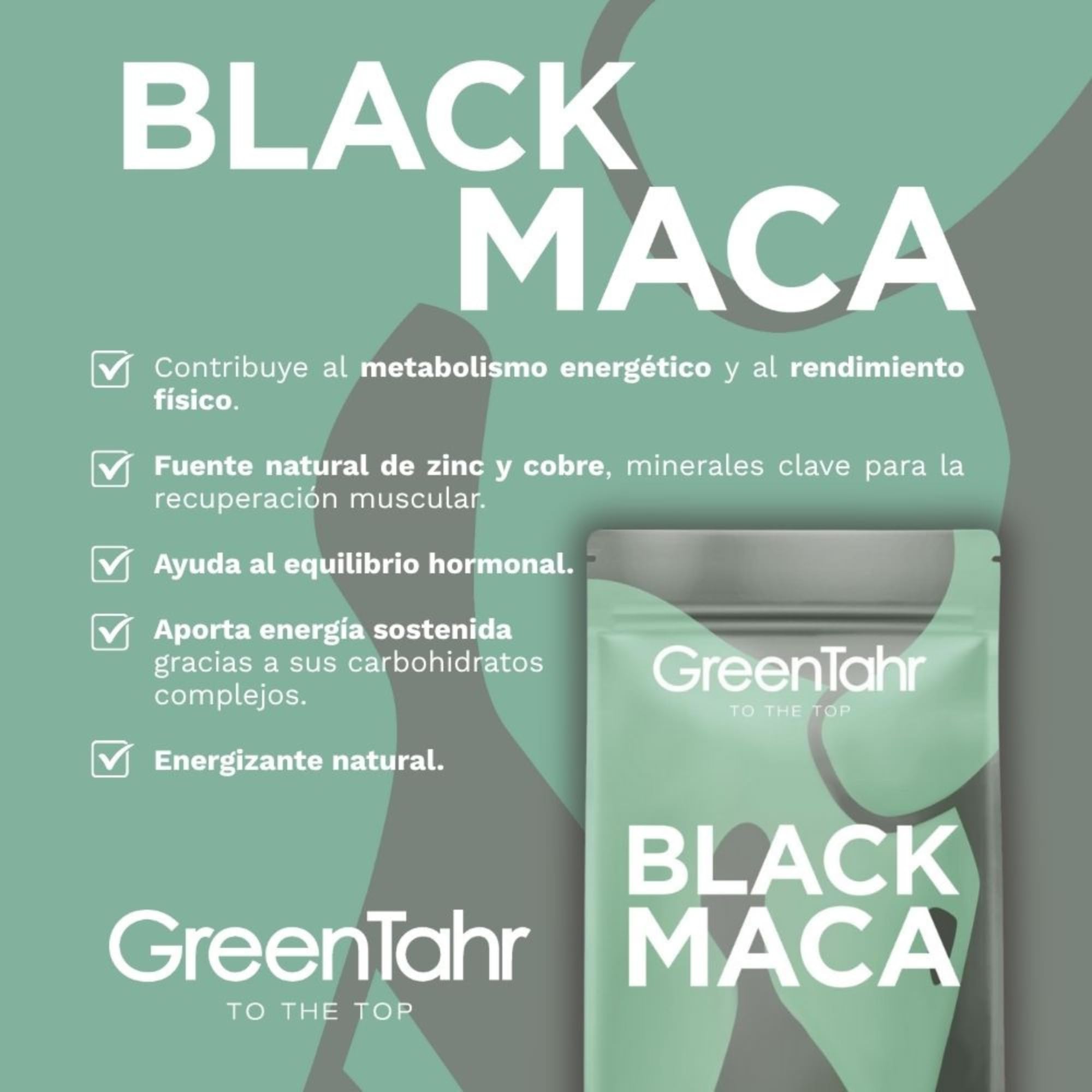 Green Tahr Maca Negra en Polvo Pura Peruana 750g, Black Maca Andina Bio para Hombre y Mujer, Vitaminas contra Cansancio y Fatiga, Potencia Energía y Vitalidad Íntimas