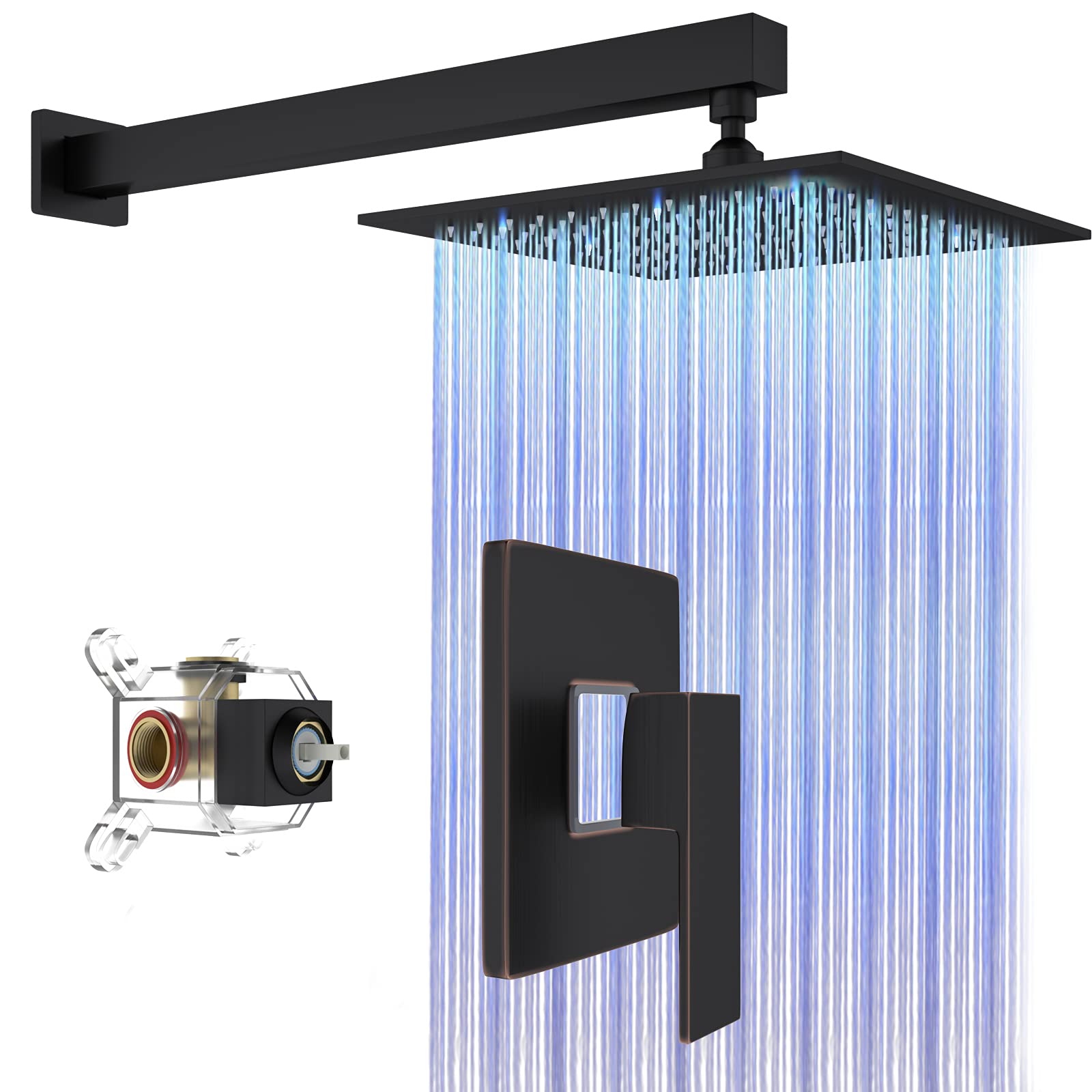 Buy Suguword 8 Inch LED Shower System Rain Shower Head Fixture Wall