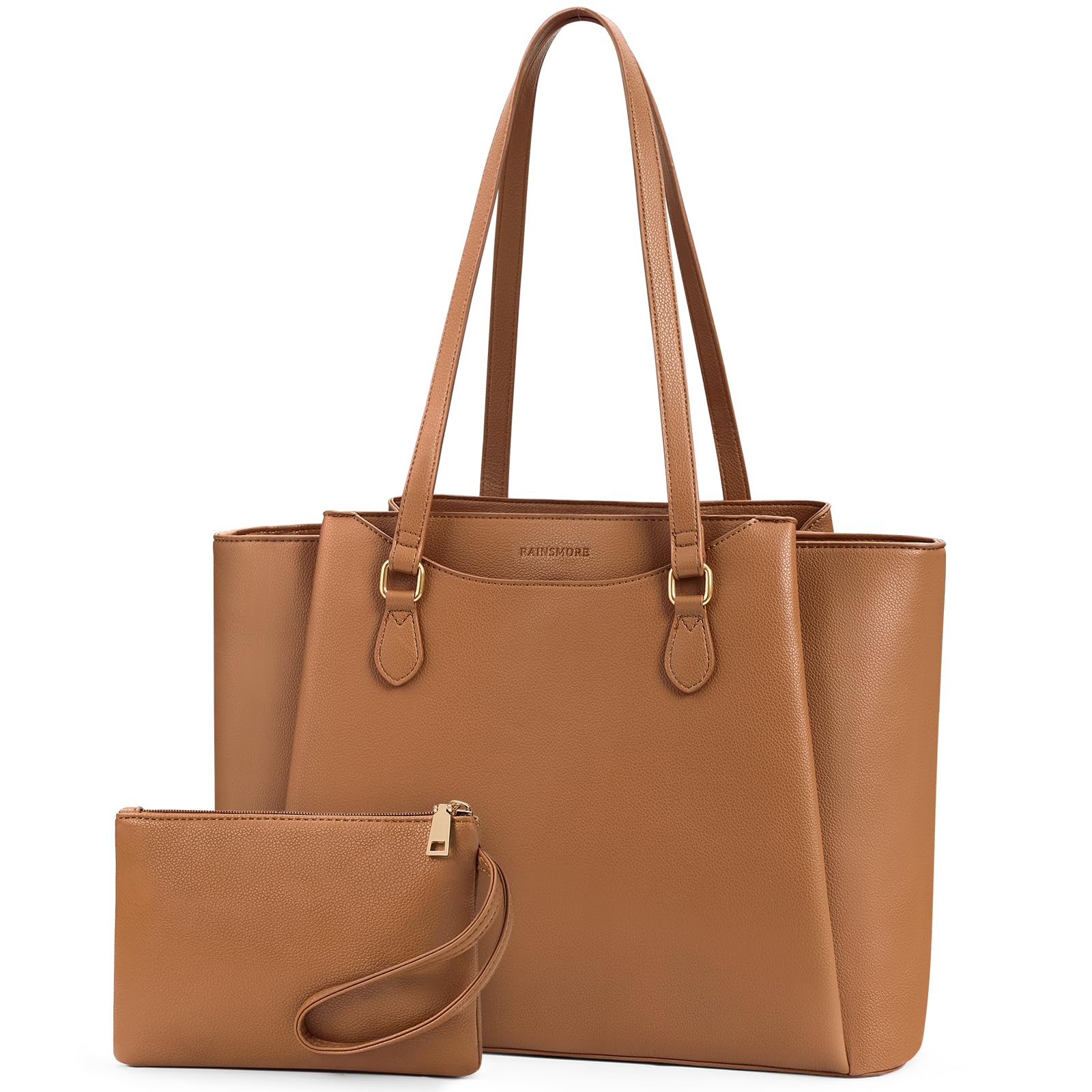 Borsa RAVUO In Tela Impermeabile Per Donna - Capiente Tote Per Laptop 15.6 Pollici, Con Tasca Imbottita, Spalline Regolabili, Piedini Metallici, Perfetta Per Lavoro E Università - 3