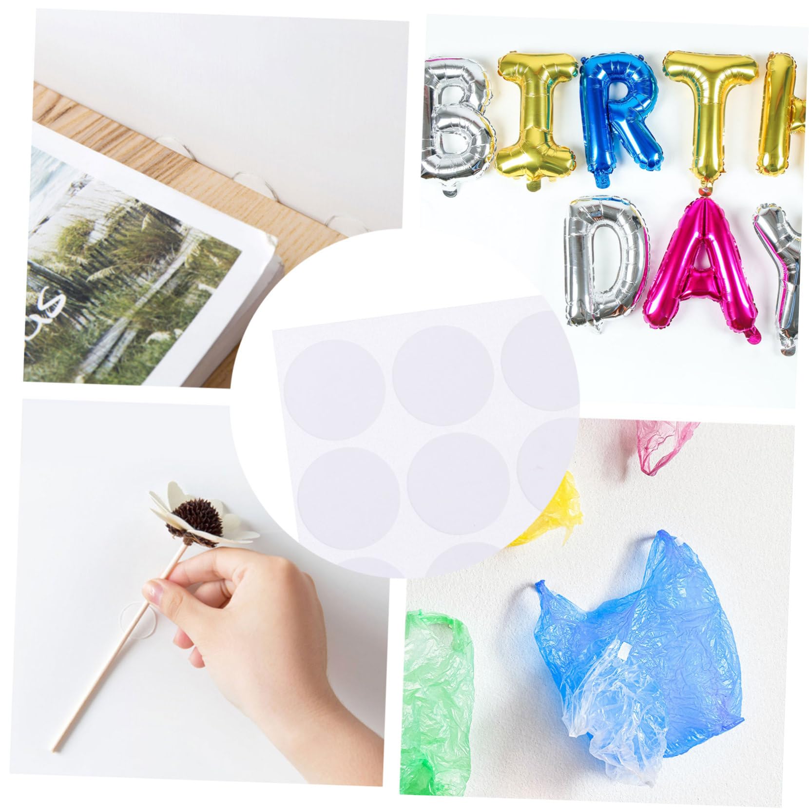 Angoily 3 Set Nastro Adesivo Biadesivo Rimovibile Per Progetti Creativi Dots Adesivi Per Scrapbook Decorazioni E Articoli Te Residui 20 Fogli*3