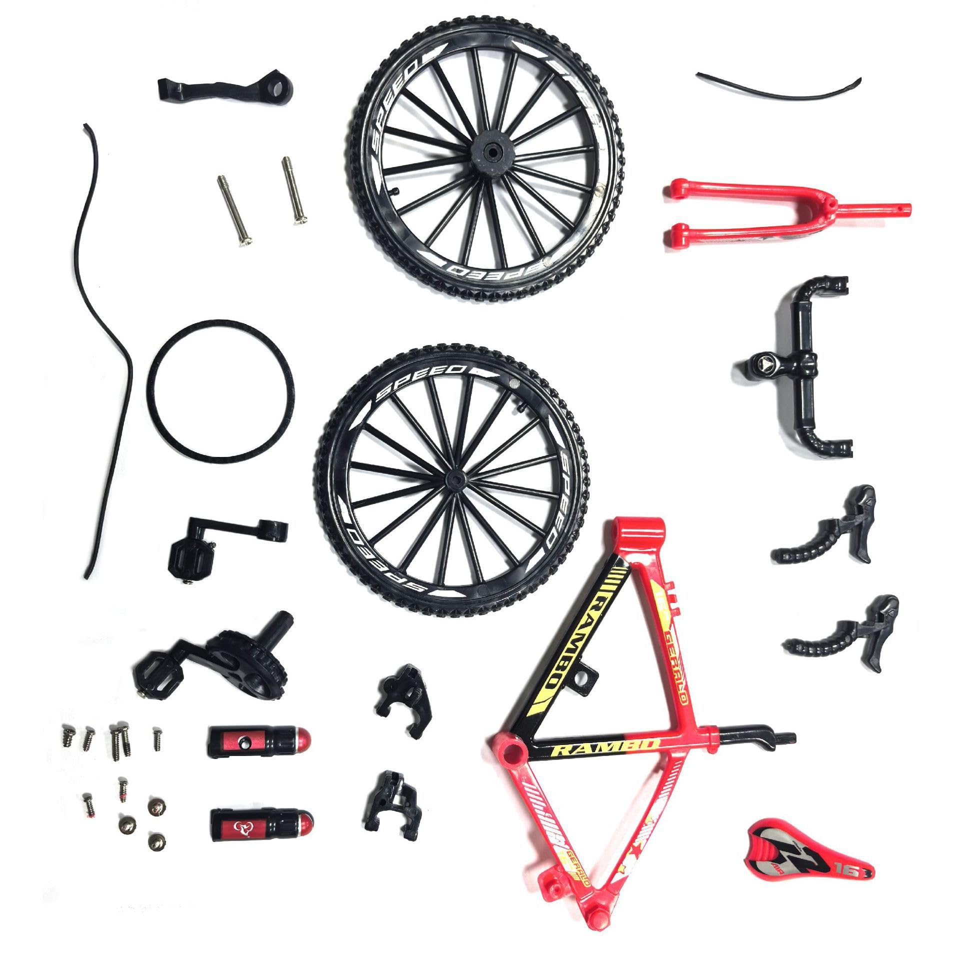 DIY Assembly 1:8 Scale Mountain Bike Model Kit, Plastic Frame, Movable Wheels and Pedals, 19 cm x 11 cm, Birthday Gift for Boys and Girls