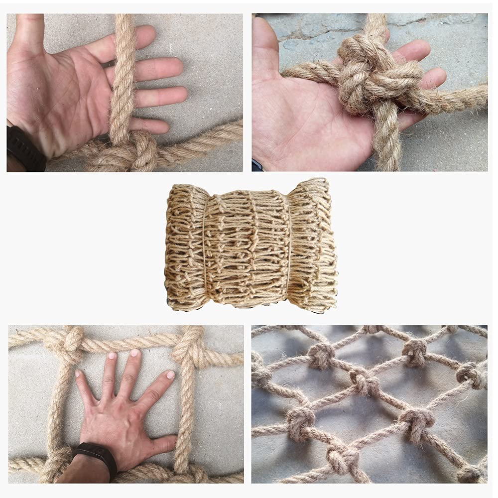 Sicherheitsseilnetz – Gepäcknetz, robustes Kletternetz, Baumhaus-Seilleiter, Schutznetz, Kinder-Schaukelset, Geländer, Balkon, Vogelnetz, Kletter-Hängematte, dekoratives Seil, Frachtnetz für