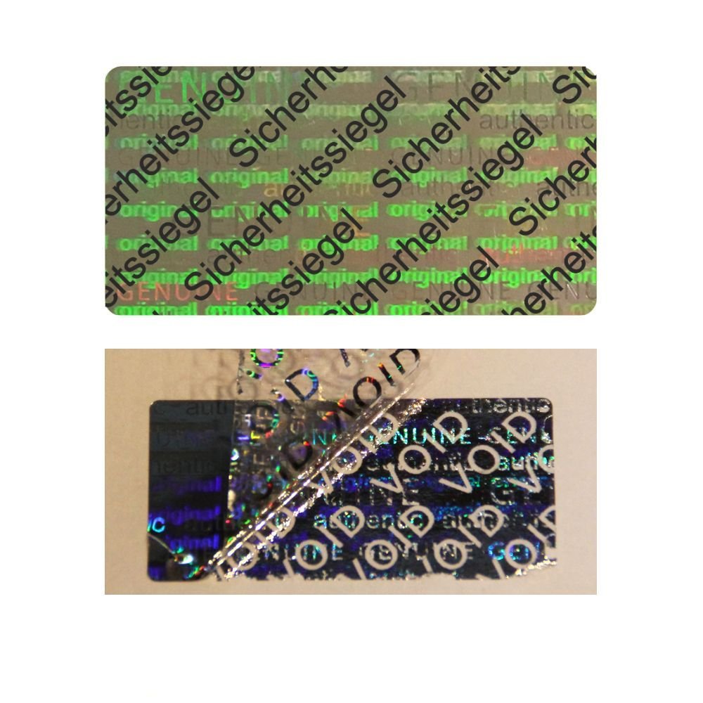 ologramma VOID - Etichette di sicurezza su rotolo, 30 x 15 mm, 1000 pezzi, colore: nero