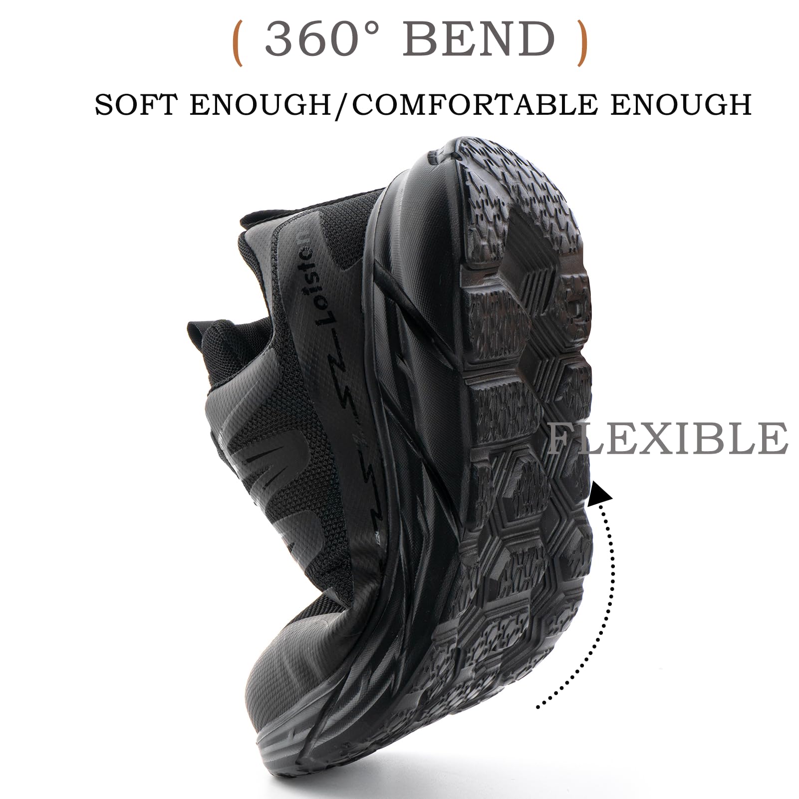 Zapatos de Seguridad Mujer Calzado Seguridad Zapatillas de Trabajo Mujer Ligeros Comodas Antideslizantes Negro NT1 EU38