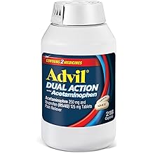 Advil Dual Action Coated Caplets, 125 Mg Ibuprofen and 250 Mg Acetaminophen per Dose (2 Dose Equivalent) for 8 Hour Pain Relief - 216 Count