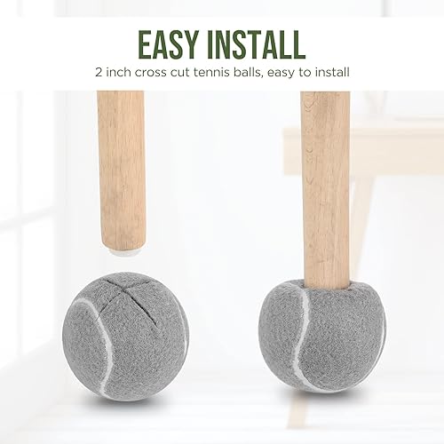 Miniatura 5 de Macarrie 60 pelotas de tenis precortadas a granel para sillas, cubiertas deslizantes resistentes de larga duración para muebles de aula, protectores