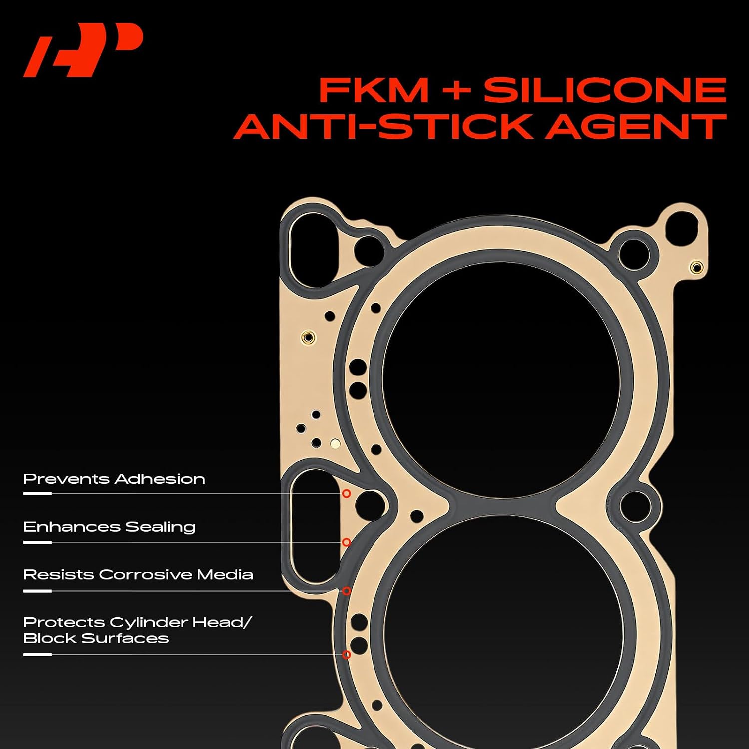 A-Premium V6 3.7L Right Engine Cylinder Head Gasket Compatible with Ford F-150, Edge, Mustang, Police Interceptor Sedan Utility, Transit-150, Transit-250, Transit-350 HD & Mazda 6, CX-9 & Lincoln MKZ