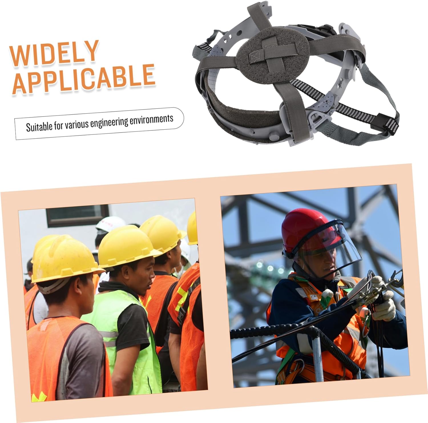 ARTIBETTER Adjustable Hard Hat Liner Replacement Breathable 4-Point Safety Helmet Suspension Accessory for Construction Industrial Use 9.84X6.49X3.93 Inches