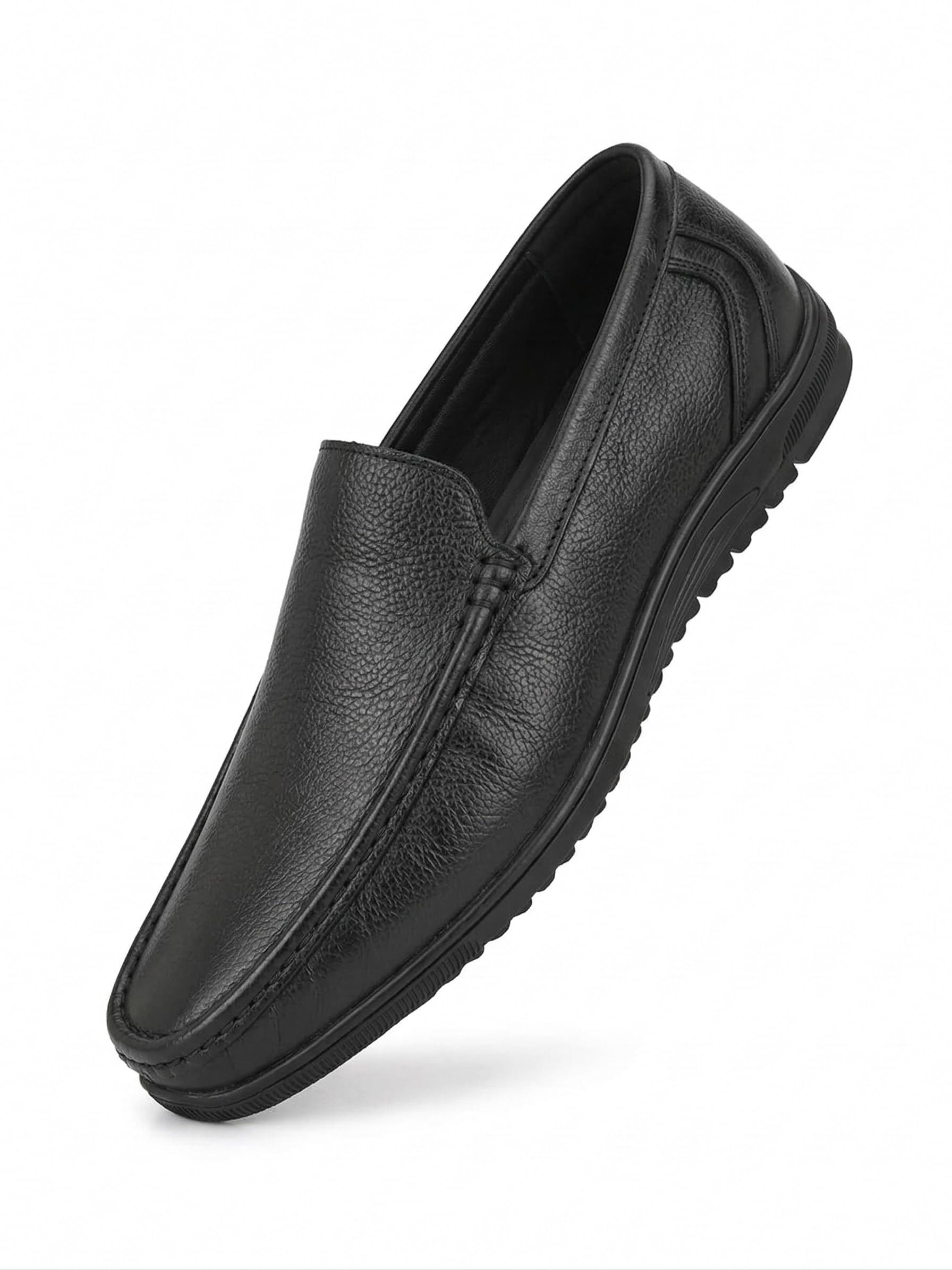 Genuine Leather Filter Your Pain Rubber Sole Loafers with Padded Comfort for All Day Wear-image-35