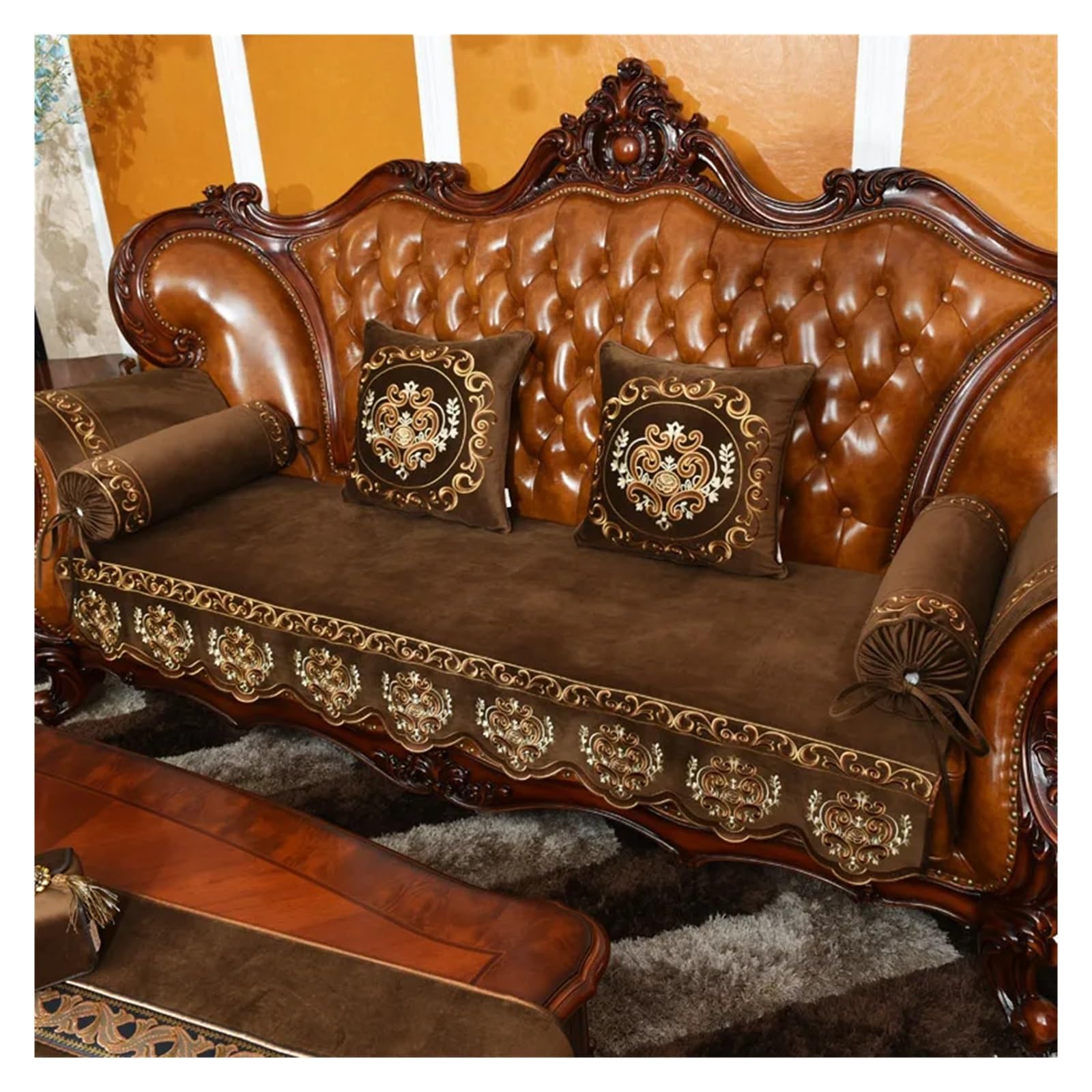 GCYEIDMA Vintage Sofa Cover Sofa Cover Armchair Towel Universal Couch Furniture Protector Slipcover(Brown,80x180cm)