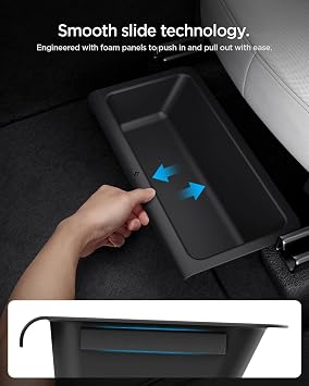 Spigen Tesla Model Y Juniper 2026-2025 Koltuk Altı Çekmece Organizer Saklama Kutusu TO222J Siyah - ACP10638 (Spigen TR Garantili)