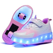 Spider Roller Skating Light Up Shoes USB Charging LED Sports Sneakers for Boys Girls Kids Birthday Thanksgiving Christmas Gift