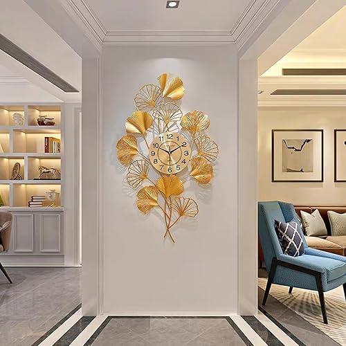 Miniatura 8 de Reloj de pared grande, moderno, decorativo, silencioso, sin tictac, reloj de cuarzo, funciona con pilas, reloj europeo de decoración de pared, arte