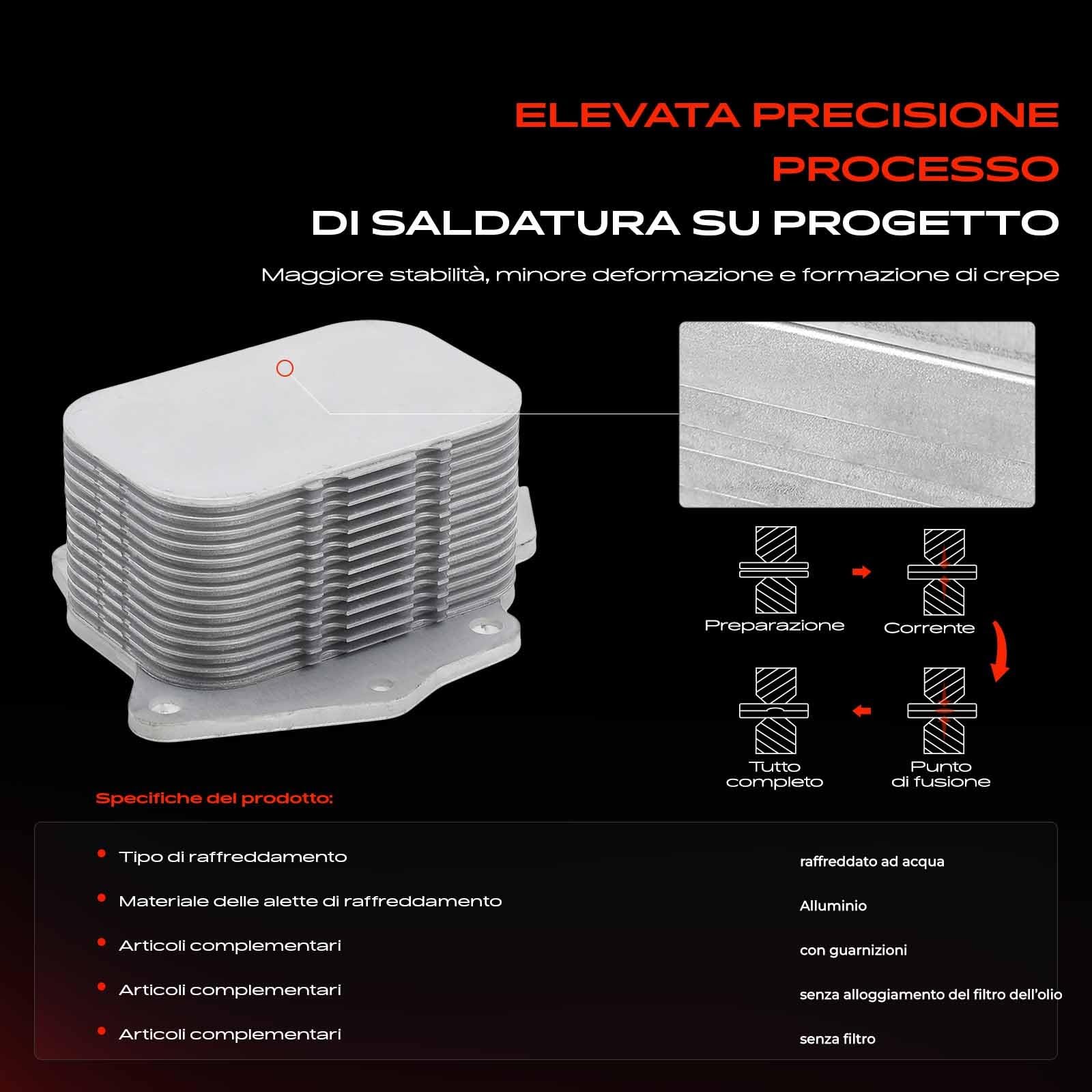 Frankberg Raffreddatore ad olio compatibile con Berlingo C2 C3 C4 C5 C-Max Fiesta Focus Mondeo 2 3 5 206 207 208 2008 308 3008 Partner 2003