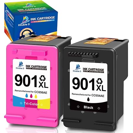 DOUBLE D 901XL - Cartuchos de tinta para impresora HP Officejet 4500, G510,  J4524, J4535, J4580, J4585, J4624, J4660 y J4680 (2 unidades) : Amazon.es:  Ropa