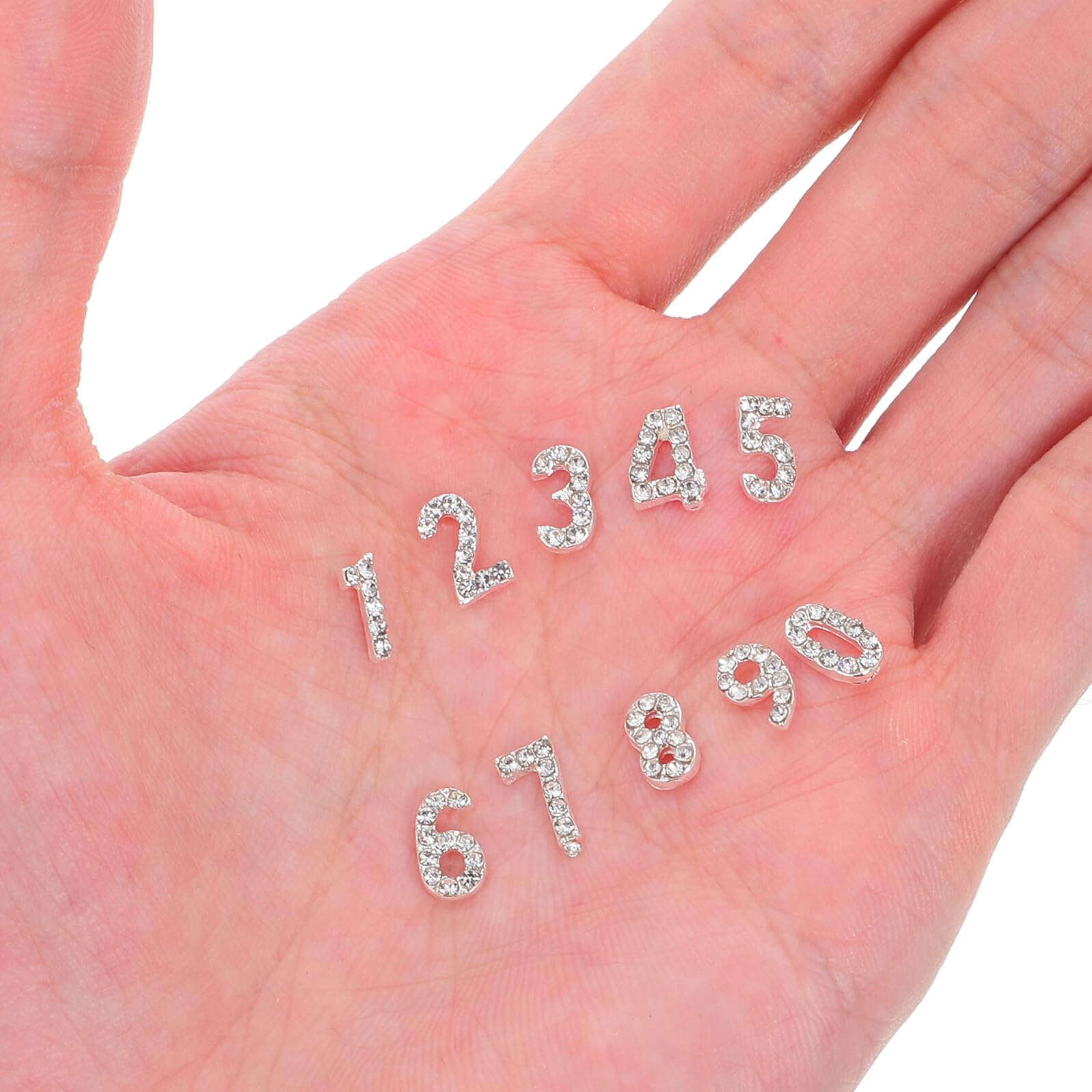 100 Pezzi Nail Art Charms Numeri in Rhinestone Decorazioni Flatback Eleganti in Ferro per Unghie Gioielli Manicure con Brillantezza Duratura Accessori Nail Art per Feste e Uso