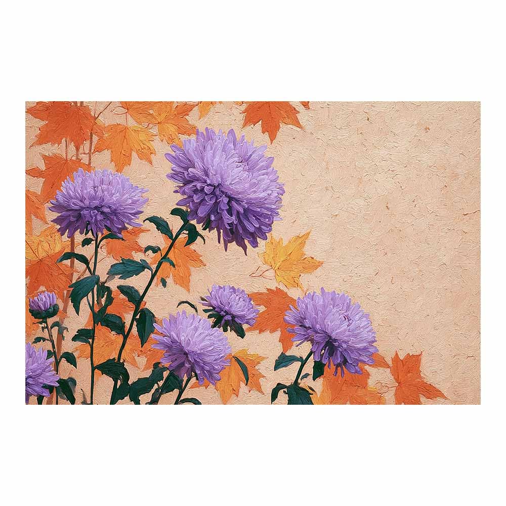 Xeniou Multicolor Flower Canvas Wall Art Purple Fall Floral Art Canvas Wall Art, For Bedroom Bathroom Living Room Home Wall Decor(Multicolor)-70X100cm Unframed