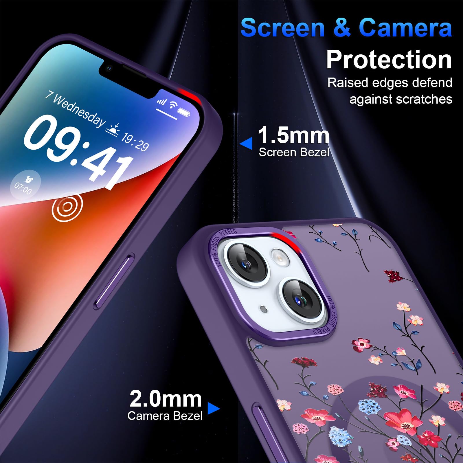 Magnetische IPhone 14/13 Hülle – MagSafe-kompatibel, Matte Schleifen-Optik, Stoßfest