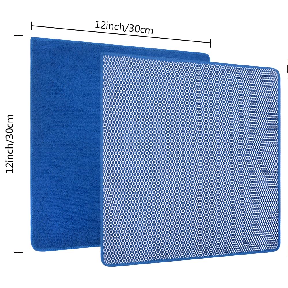 SINLAND Saugfähige Mikrofaser-Geschirrtücher Küchentücher Beste Küchentücher Reinigungstücher mit Polierseite 30,5 x 30,5 cm 10er-Pack Dunkelblau