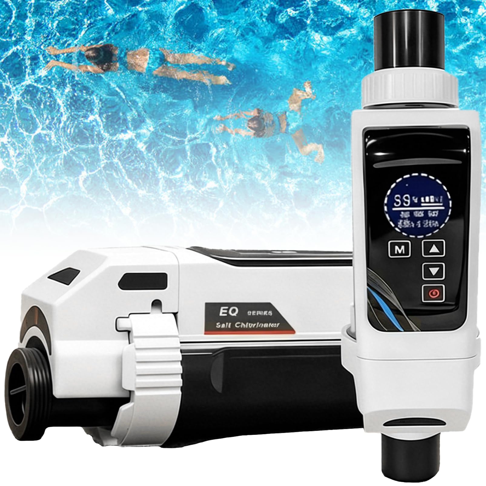 Système de electrolyseur sel piscine – Générateur de chlore au sel avec cellule en titane, contrôle par application, panneau numérique, autonettoyant, pour piscines jusqu'à 42 000 gallons 16000Gal