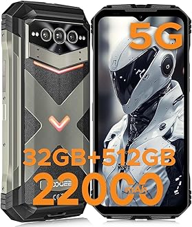 DOOGEE V MAX Pro 5G Rugged Phone,22000mAh,32GB+512GB/TF 2TB,Android 14 Rugged Smartphone,108MP+20MP Night Vision Phone, 6.58" FHD+ 120Hz IPS Screen, IP68/IP69K Waterproof,NFC/OTG/Face ID/1.18 lb