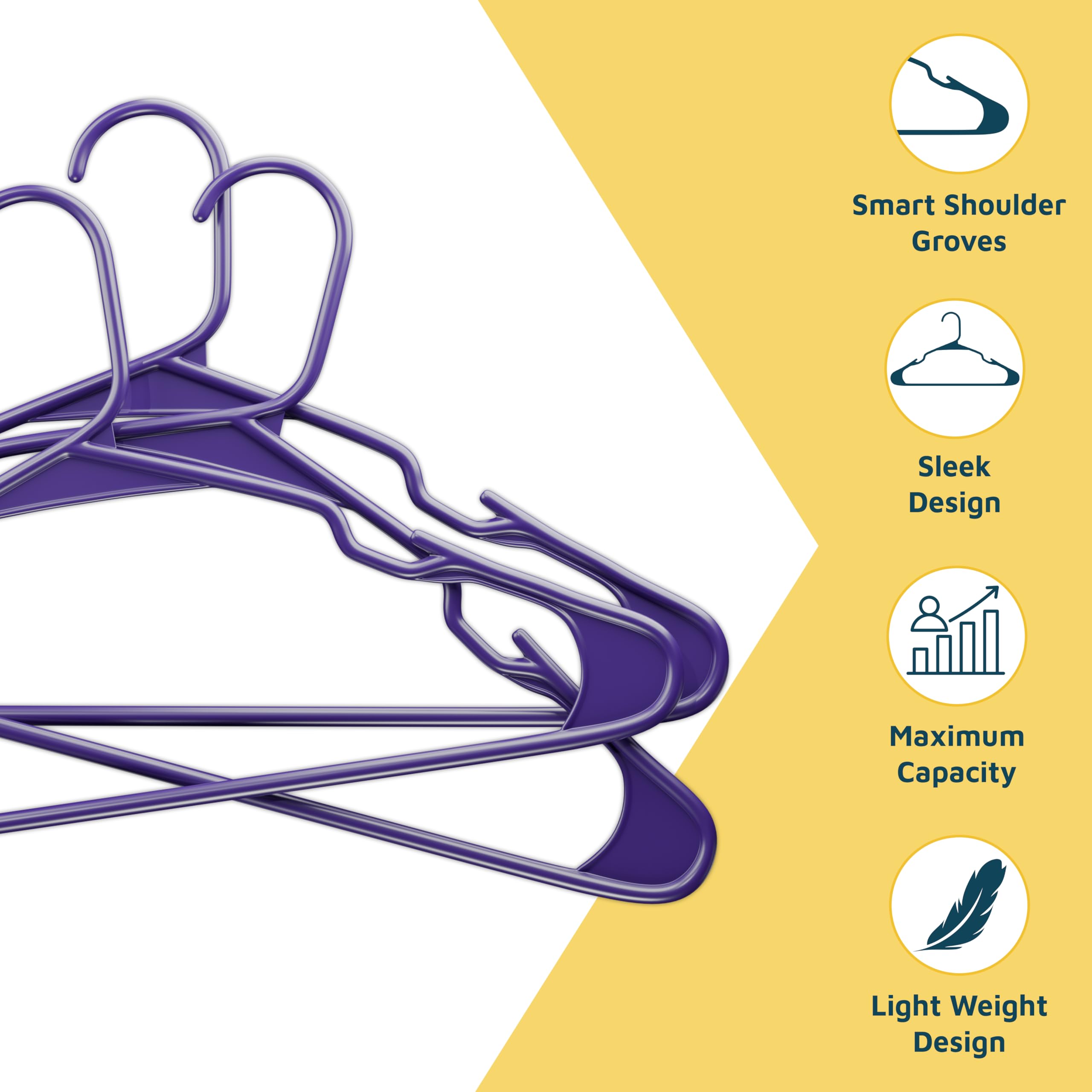 Lifemaster Perchas de plástico para Ropa, Juego de Perchas Resistentes, para organizar Ropa, Vestidos y Abrigos, soporta hasta 5 Libras, Perchas Que ahorran Espacio con Ranuras Antideslizantes para
