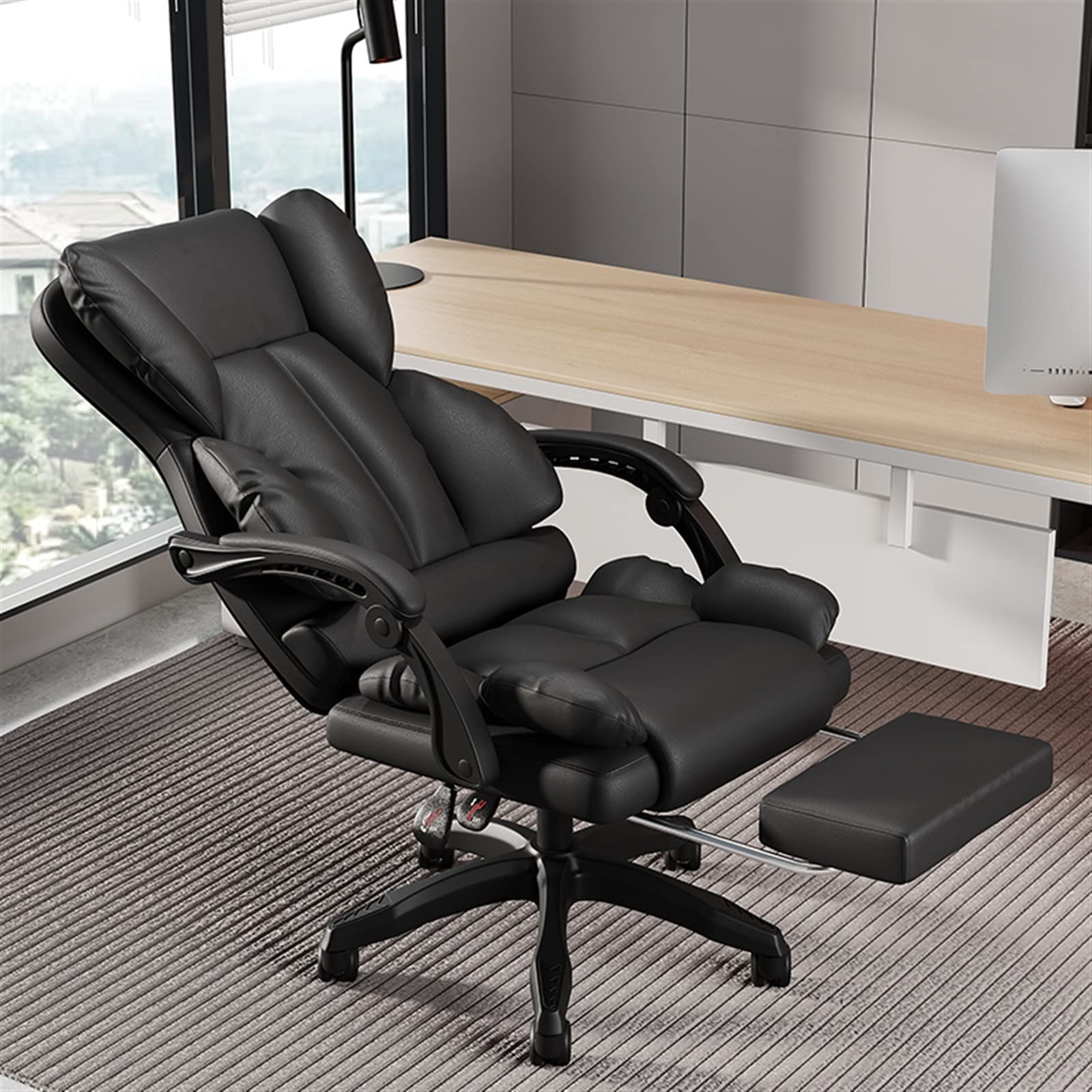 Ergonomiczne krzesło biurowe, składany fotel gamingowy z podłokietnikami, wygodne krzesło biurkowe do domu i biura, stylowy i oszczędzający miejsce design