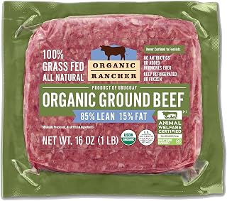 Organic Rancher Organic Ground Beef 85% Lean 15% Fat 16 oz - Pasture-Raised, Hormone-Free, Animal Welfare Certified
