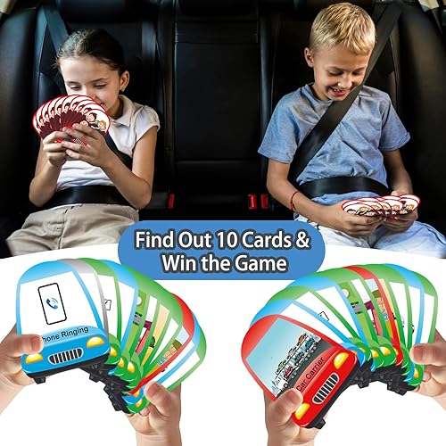 Miniatura 4 de Elfew Juego de cartas de búsqueda del tesoro para niños de 4 años en adelante, encontrar objetos por tarjeta, juego de automóvil y actividades de