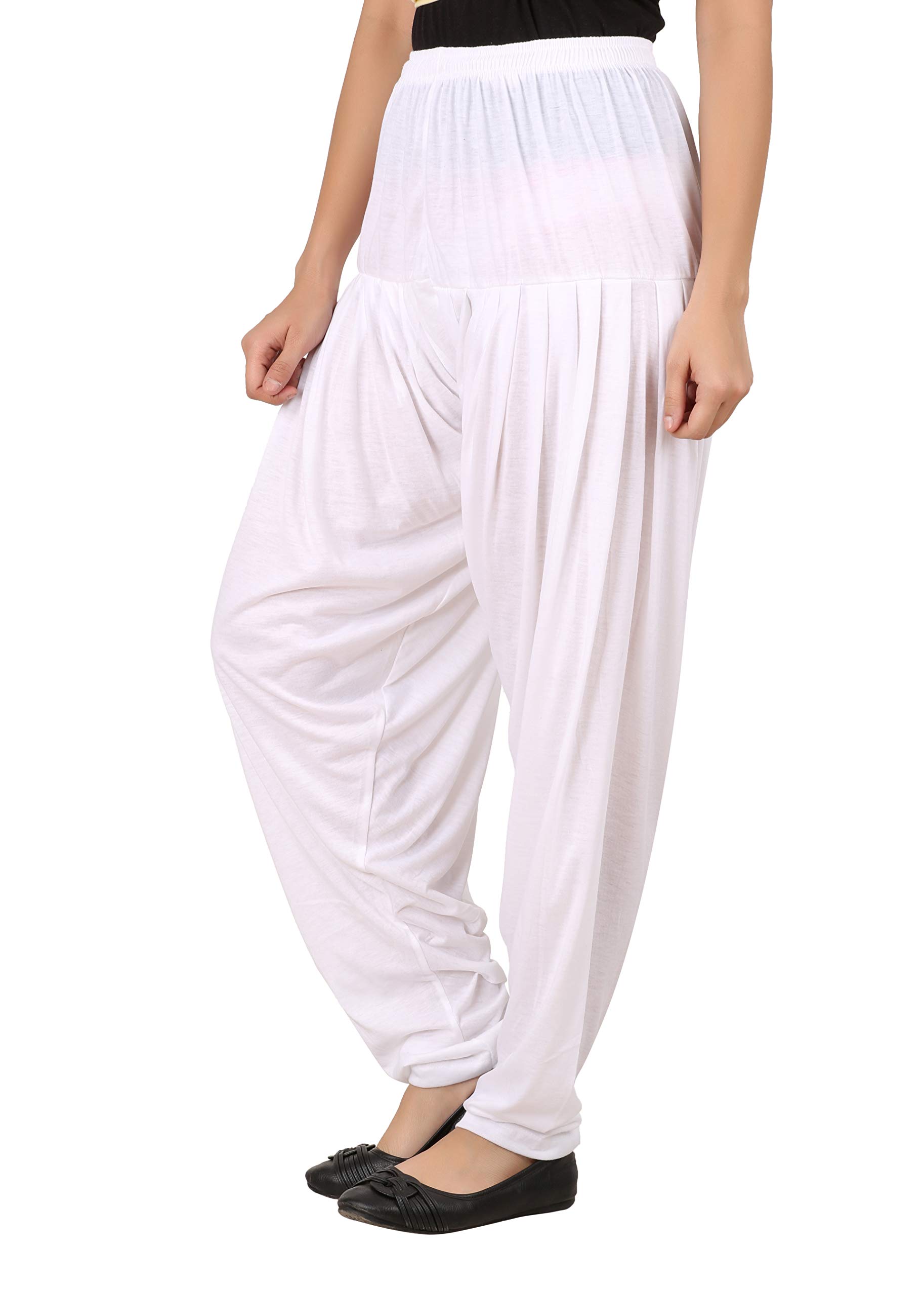 BELONAS Womens Loose Fit High Rise Patiala Trouser Pant White Pack of 1, 2XL 1