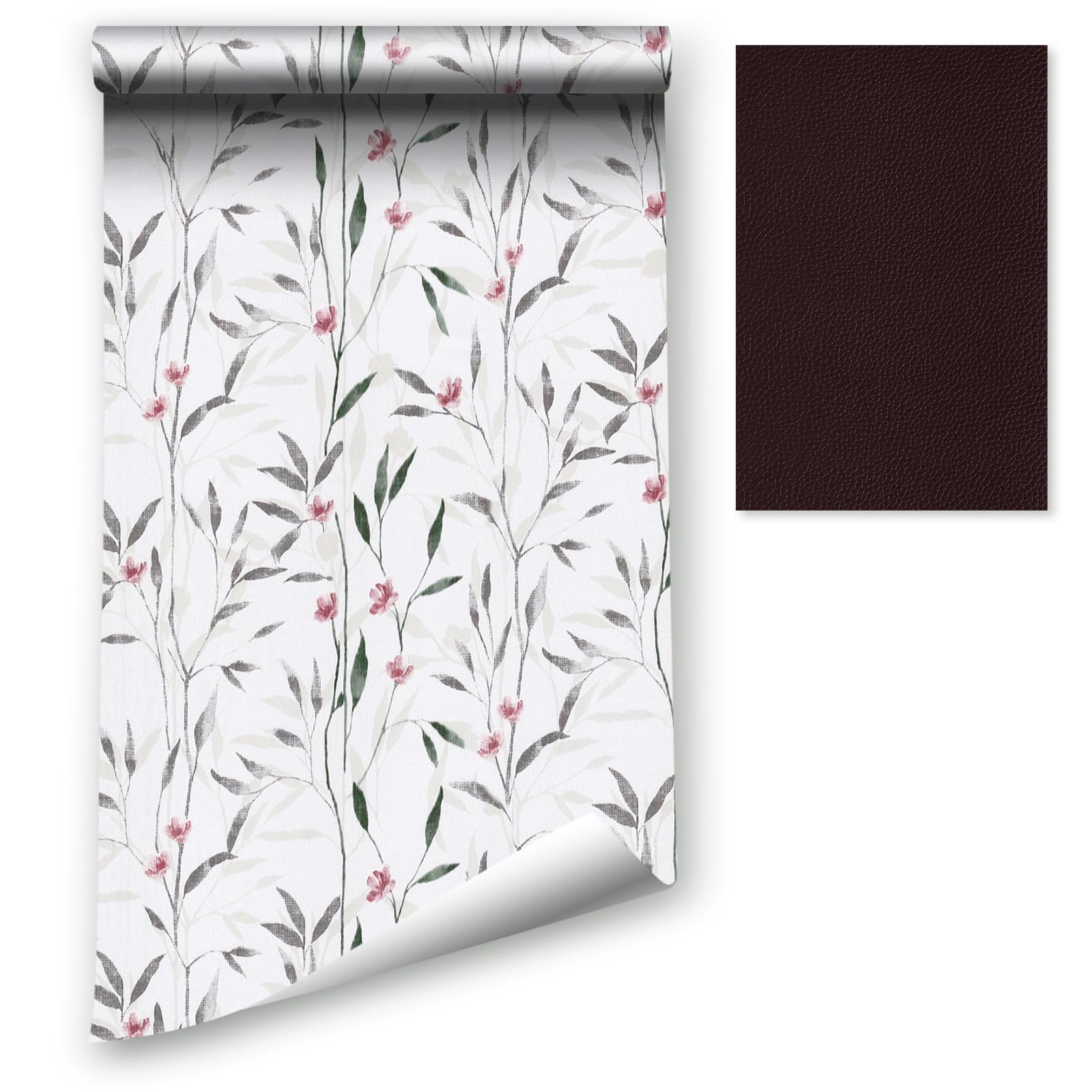 Peel and Stick Wallpaper, 44.5x1200CM Floral Plants Birds Butterflies Contact Wallpaper Landscape Self-adhesive Wallpaper Removable Vinyl Film Room Wall Furniture Covering with Leather Repair Patch