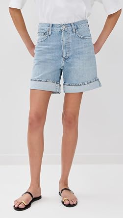 AGOLDE Women's Dame Shorts: High Rise Baggy Cuff